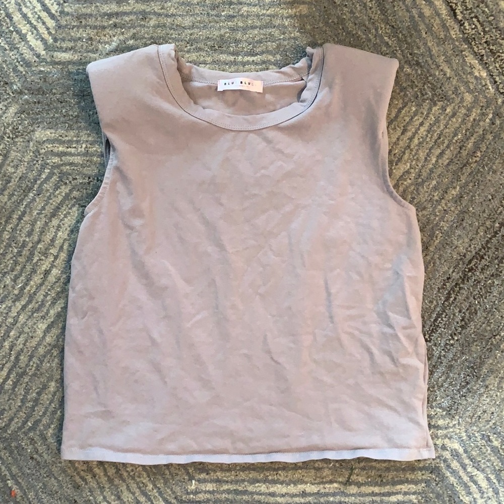 Fun boutique tank with shoulder pads